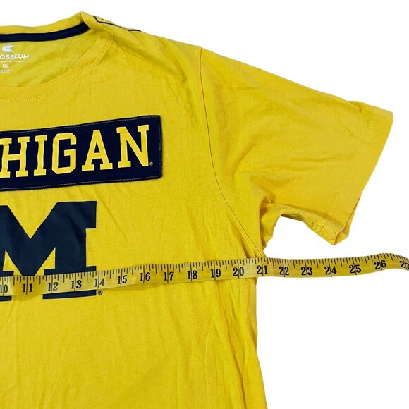 University Of Michigan Wolverines T-Shirt Colosseum Mens XL Yellow Short Sleeve - Picture 3 of 5